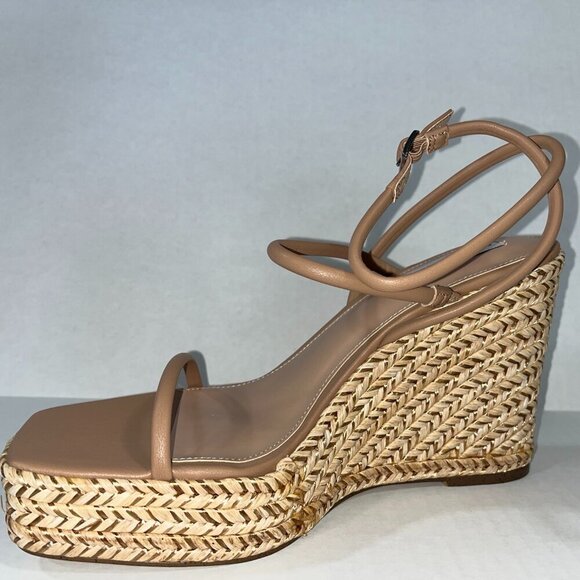 NEW Steve Madden Women's Unify Platform Wedge Sandals in Natural Raffia Size 11M - Picture 5 of 8